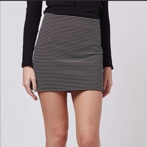 Topshop striped mini skirt